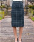 Elsworth Pure Wool Checked Straight Skirt